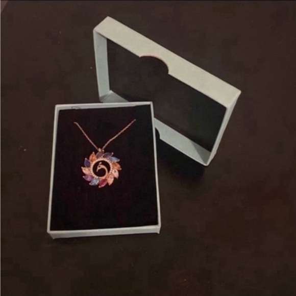 Colorful Peacock Pendant Necklace - Picture 2 of 8